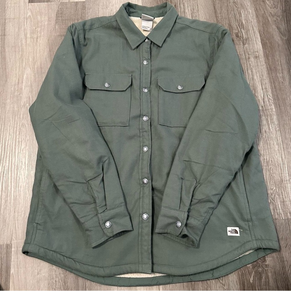 The North Face Women's Olive Shirt Jacket Sherpa lined shacket